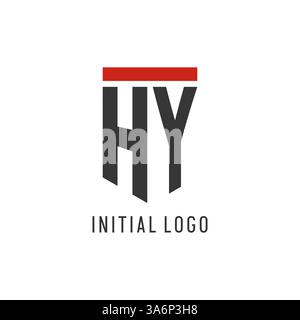 HY initial esport logo with simple shield design style vector graphic Stock Vector