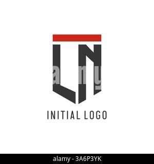 LN initial esport logo with simple shield design style vector graphic Stock Vector