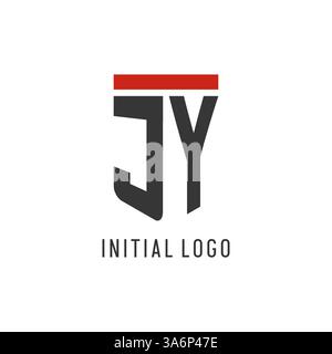 JY initial esport logo with simple shield design style vector graphic Stock Vector