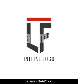 LF initial esport logo with simple shield design style vector graphic Stock Vector