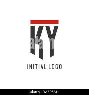 KY initial esport logo with simple shield design style vector graphic Stock Vector