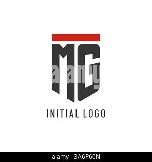 MG initial esport logo with simple shield design style vector graphic Stock Vector