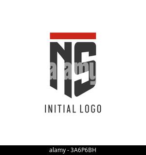 NS initial esport logo with simple shield design style vector graphic Stock Vector