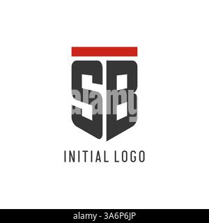 SB initial esport logo with simple shield design style vector graphic Stock Vector