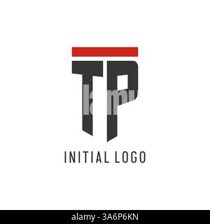TP initial esport logo with simple shield design style vector graphic Stock Vector