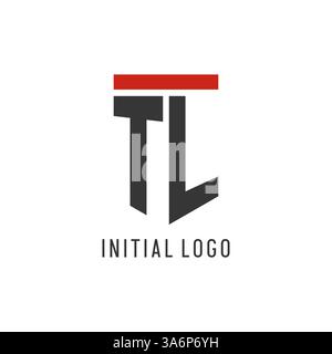 TL initial esport logo with simple shield design style vector graphic Stock Vector