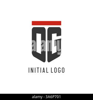 OG initial esport logo with simple shield design style vector graphic Stock Vector
