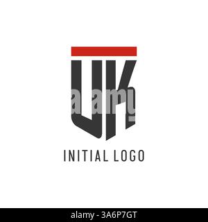 UK initial esport logo with simple shield design style vector graphic Stock Vector
