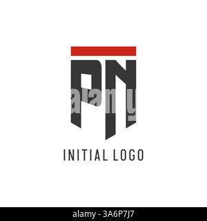 PN initial esport logo with simple shield design style vector graphic Stock Vector