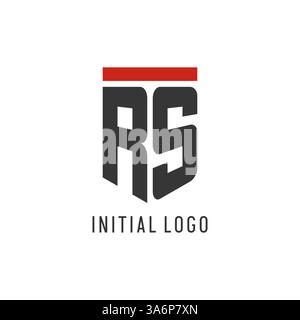 RS initial esport logo with simple shield design style vector graphic Stock Vector