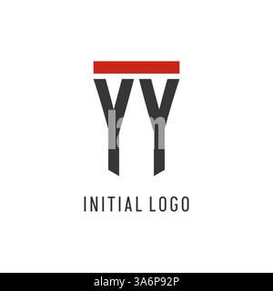 YY initial esport logo with simple shield design style vector graphic Stock Vector