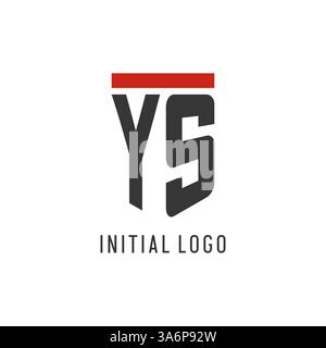 YS initial esport logo with simple shield design style vector graphic Stock Vector