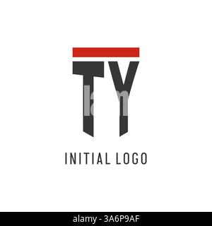 TY initial esport logo with simple shield design style vector graphic Stock Vector