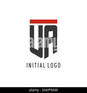 UA initial esport logo with simple shield design style vector graphic Stock Vector