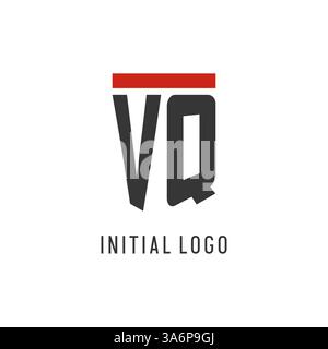 VQ initial esport logo with simple shield design style vector graphic Stock Vector