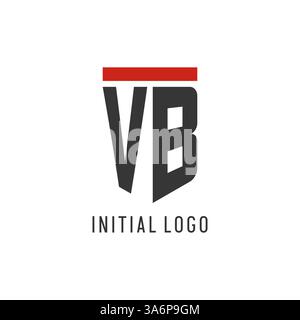 VB initial esport logo with simple shield design style vector graphic Stock Vector