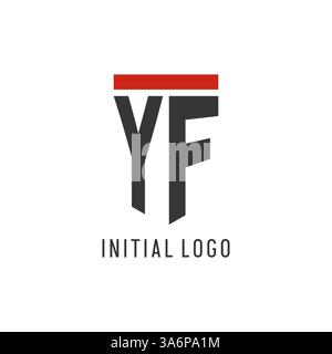 YF initial esport logo with simple shield design style vector graphic Stock Vector