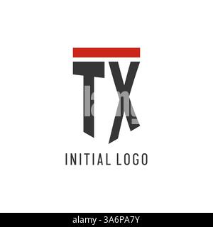 TX initial esport logo with simple shield design style vector graphic Stock Vector