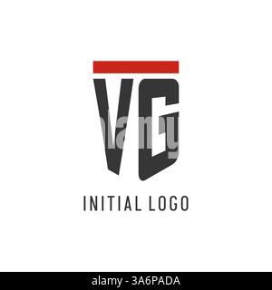 VG initial esport logo with simple shield design style vector graphic Stock Vector