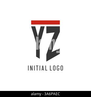 YZ initial esport logo with simple shield design style vector graphic Stock Vector