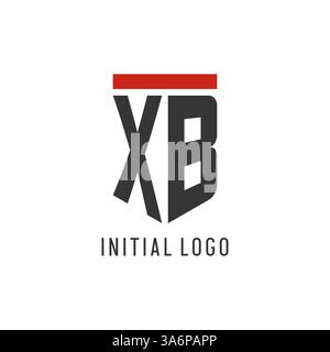 XB initial esport logo with simple shield design style vector graphic Stock Vector