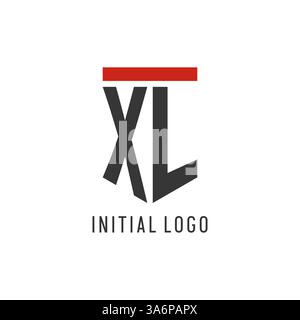 XL initial esport logo with simple shield design style vector graphic Stock Vector