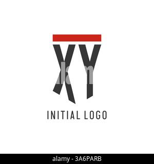 XY initial esport logo with simple shield design style vector graphic Stock Vector