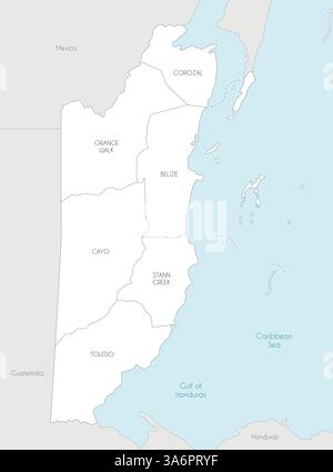 Map of Belize with the provinces, Orange Walk is highlighted by orange ...