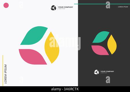 Three Curve Tech Logo Shaping Modernity with Minimalist Color for Business Start Up Brand Identity Stock Vector