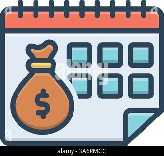 Icon for payday, agenda Stock Vector