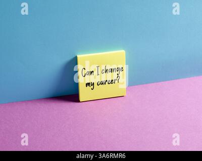 Business career change concept. The question of Can I Change My Career on a sticky note paper. Stock Photo
