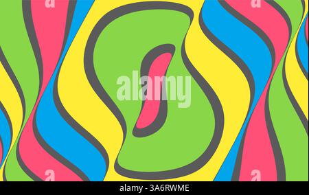 Pattern with optical illusion. Abstract striped background with ripple effect. Vector illustration. Stock Vector