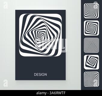 Abstract striped design element. Optical art. 3d vector illustration for brochure, annual report, magazine, poster, presentation, flyer and banner.  Ñ Stock Vector
