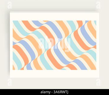 Abstract dynamic template with wavy curved ribbons. Modern cover design. 3d vector illustration. Stock Vector