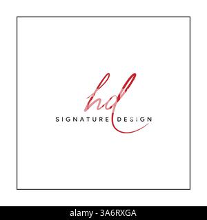 Simple Signature Logo for Alphabet HD - Handwritten Signature for Photography and Fashion Business Stock Vector