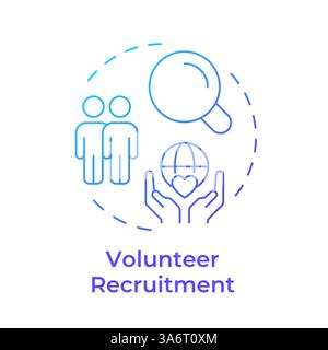 Volunteer recruitment blue gradient concept icon Stock Vector