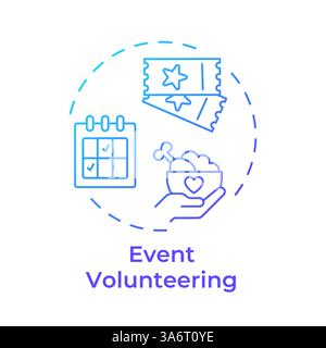 Event volunteering blue gradient concept icon Stock Vector