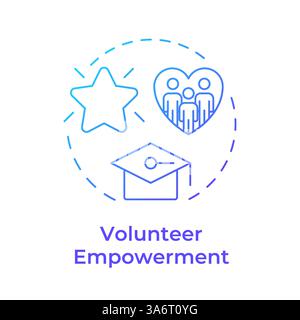 Volunteer empowerment blue gradient concept icon Stock Vector