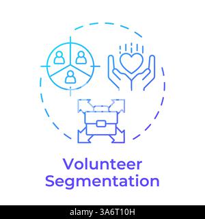 Volunteer segmentation blue gradient concept icon Stock Vector