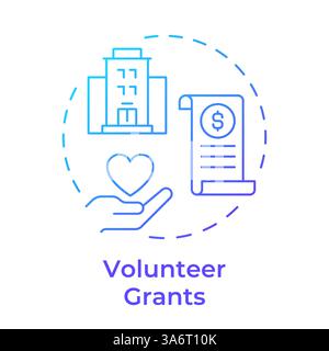 Volunteer grants blue gradient concept icon Stock Vector