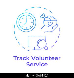 Track volunteer service blue gradient concept icon Stock Vector