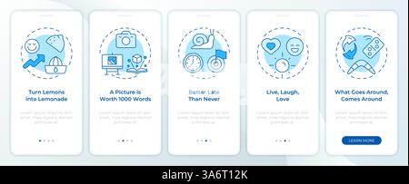 Personal resilience blue onboarding mobile app screen Stock Vector