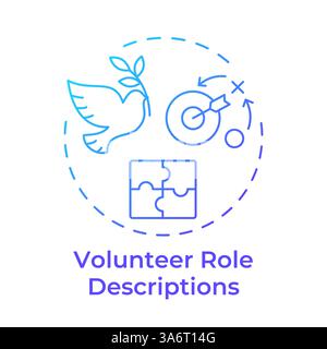 Volunteer reporting blue gradient concept icon Stock Vector