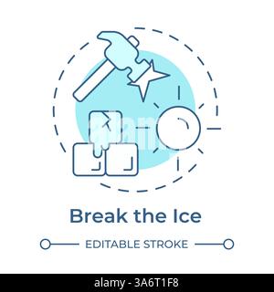 Break ice soft blue concept icon Stock Vector