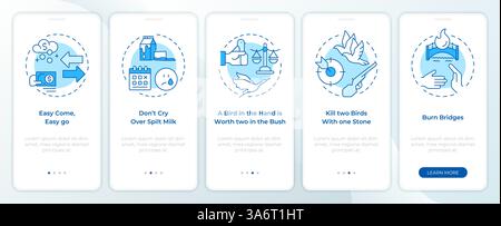Decision consequences blue onboarding mobile app screen Stock Vector
