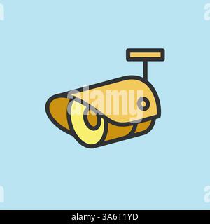 CCTV icon, video surveillance made flat color style, sign linear camera for use logo and other design Stock Vector