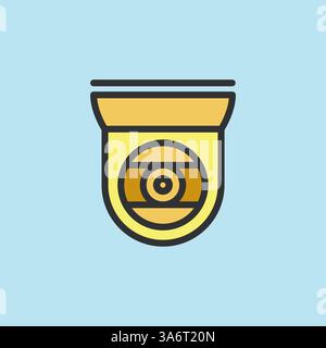 CCTV icon, video surveillance made flat color style, sign linear camera for use logo and other design Stock Vector