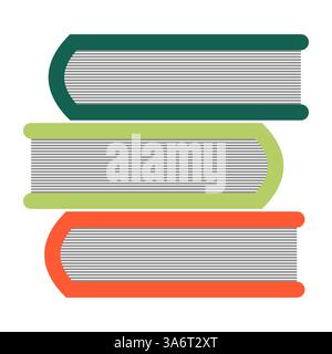 Icon Stack Three Books for Education Knowledge books reading learning Stock Vector