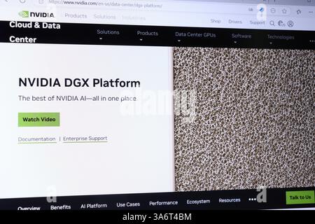 Nvidia dgx platform overview on data center solutions website. Stock Photo