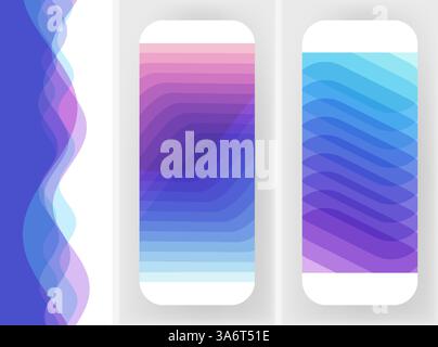 Abstract geometrical background with trendy gradients. Modern screen design for mobile app and web. 3d vector illustration for brochure, banner, flyer Stock Vector